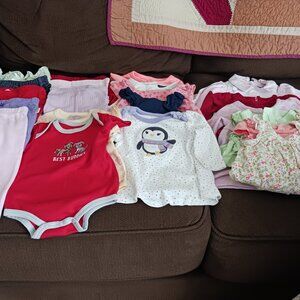 21 Pc. 0-3  Mo. Girl's Mix & Match Outfits